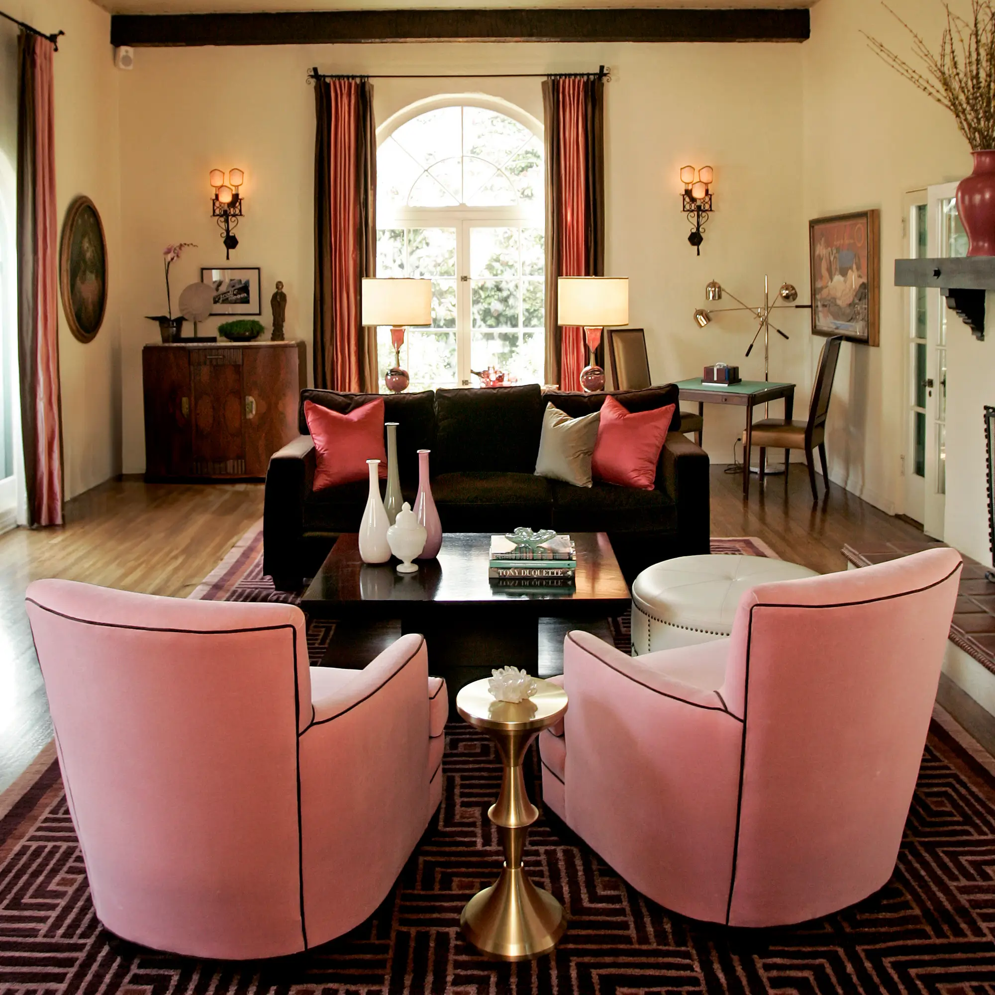 Hollywood Hills Spanish Revival Living Room